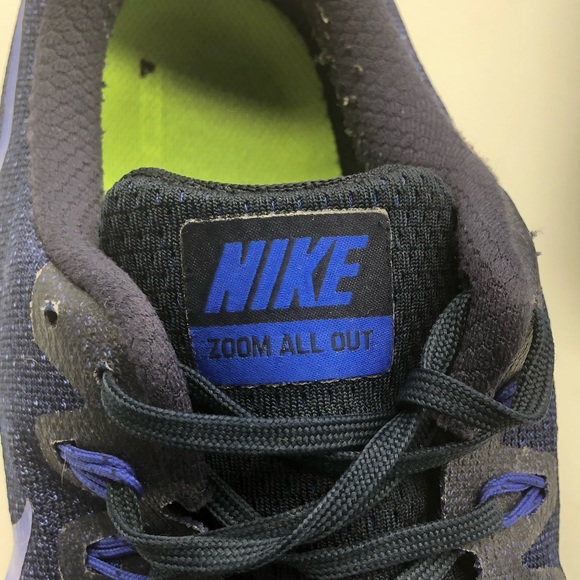 Nike Zoom All Out Flyknit Shoes Men's 12.5 Blue Lace Up Sneakers - Picture 3 of 9